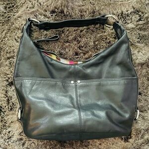 Tignanello genuine leather black hobo shoulder purse